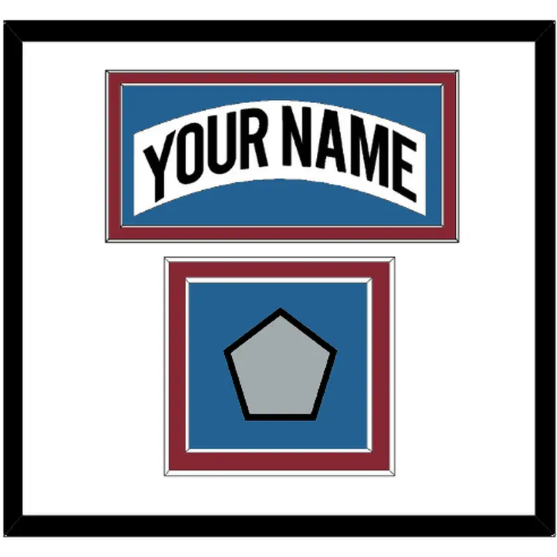 Colorado Nameplate & Stanley Cup Finals Patch - Home White (1995-1996) - Double Mat 2