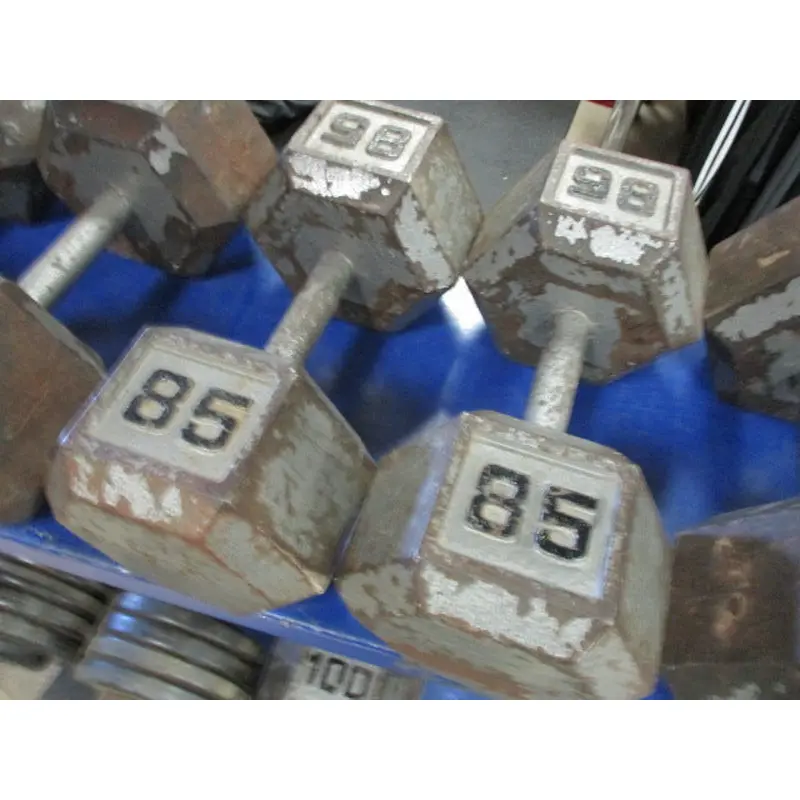 Used 85 Lb Cast Iron Dumbbell - Pair