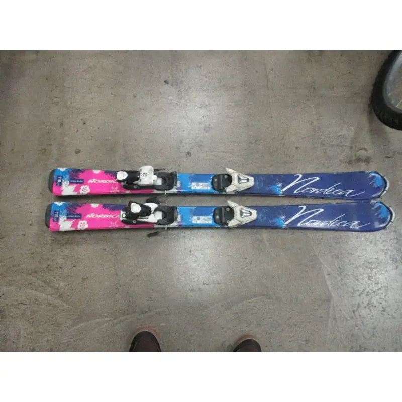 Used Nordica Little Belle 110CM Downhill Skis With Salomon Bindings
