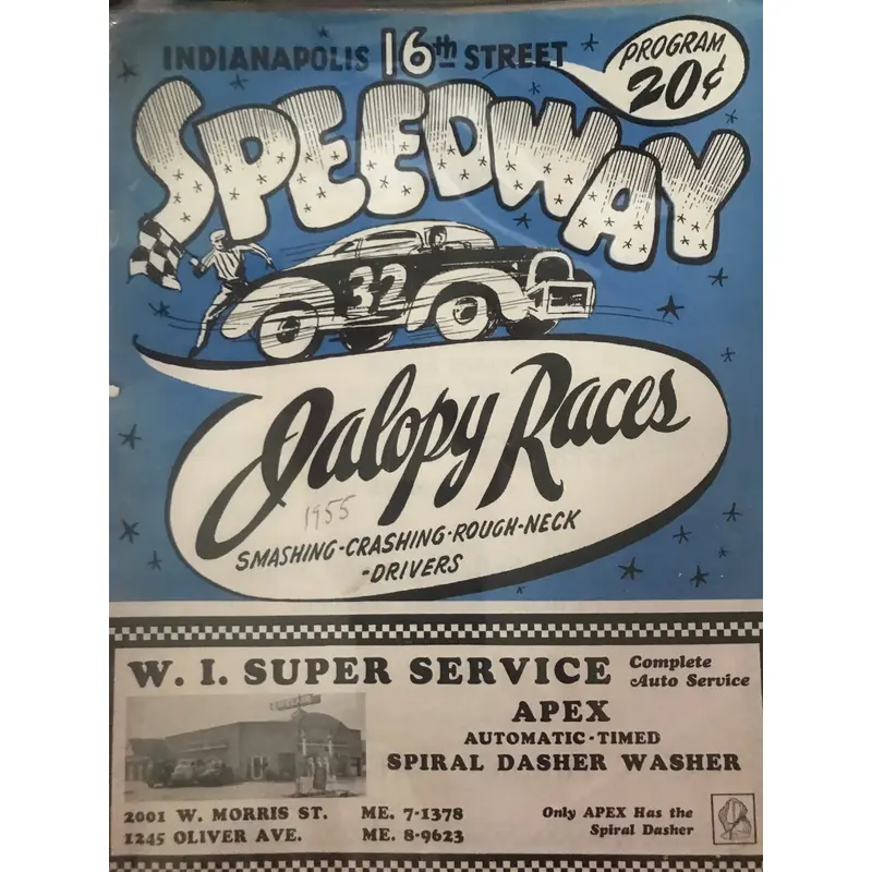 1955 Indianapolis 16th St. Speedway Jalopy Races Program