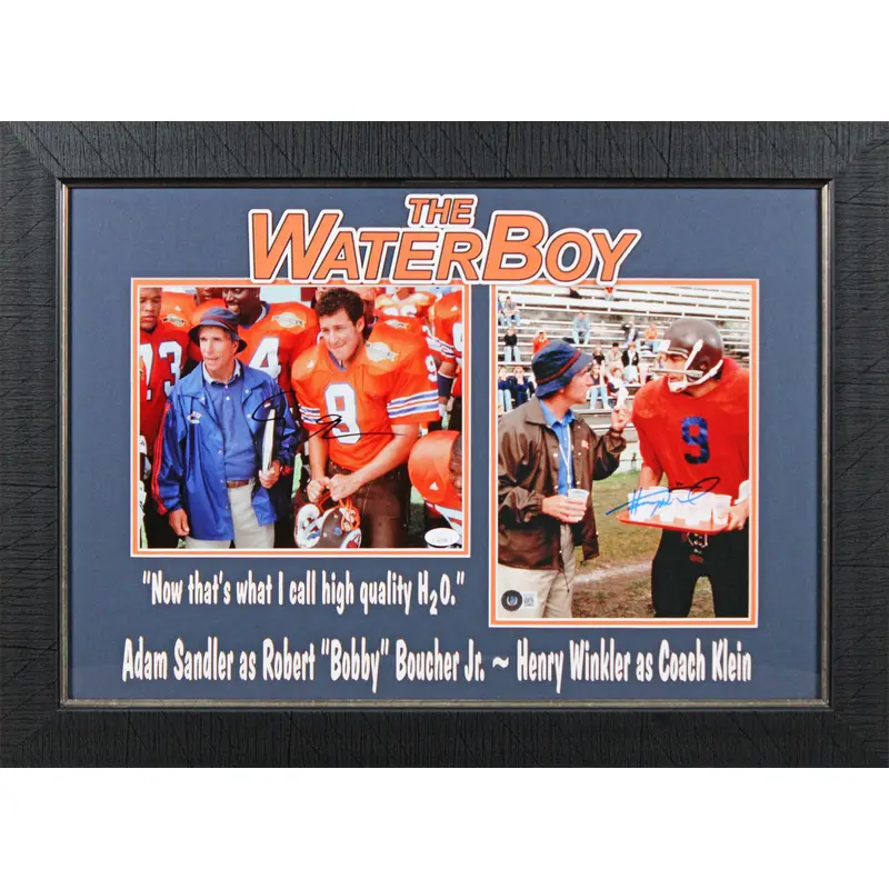 Adam Sandler & Henry Winkler The Waterboy Signed 8x10 Photo Framed Display BAS 2