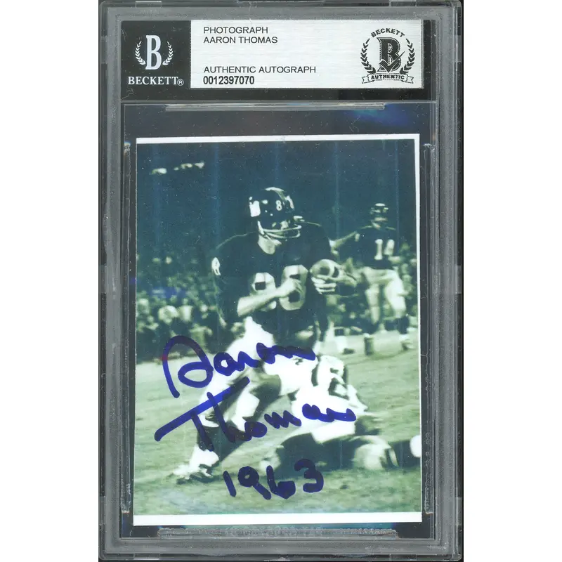 Giants Aaron Thomas Authentic Signed Photo BAS Slabbed