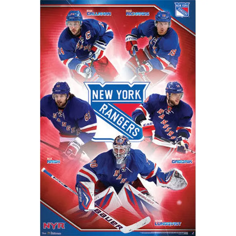 New York Rangers "Super Five" NHL Action Poster - Costacos 2013