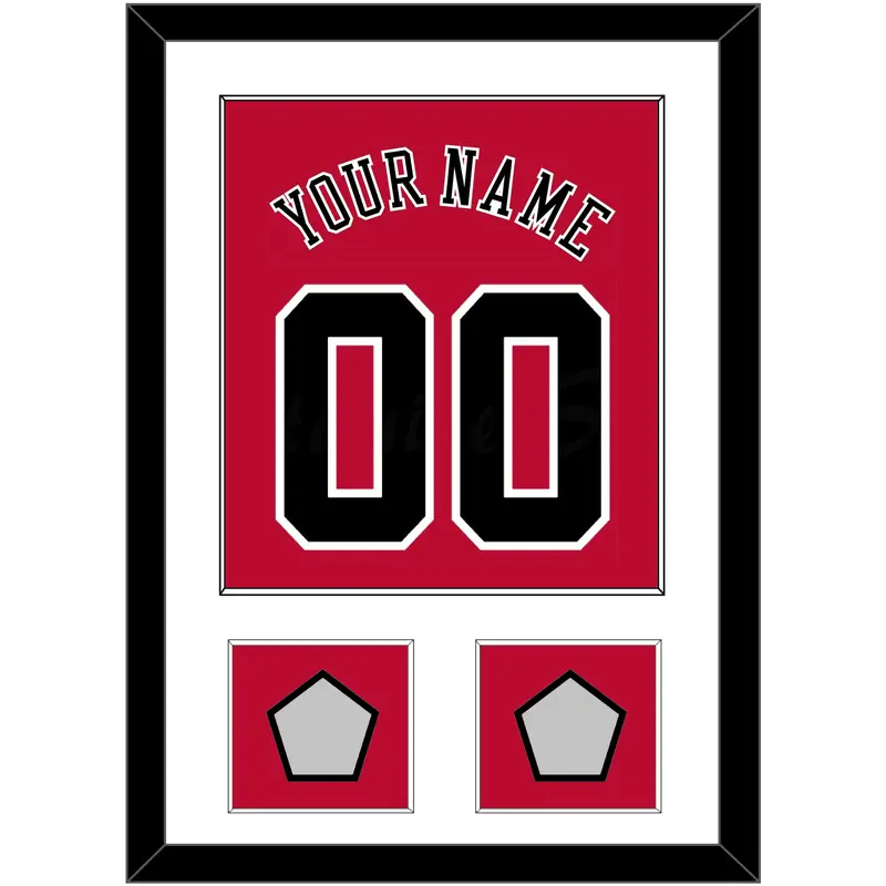 Chicago Name & Number With 2 Champions Trophy Patches - Road Red (1986-2017) - Single Mat 1