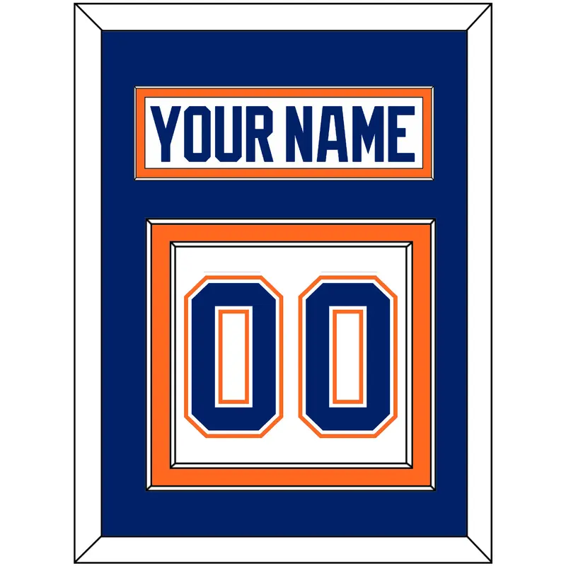Edmonton Nameplate & Number (Back) - Home White (1981-1994) - Double Mat 3