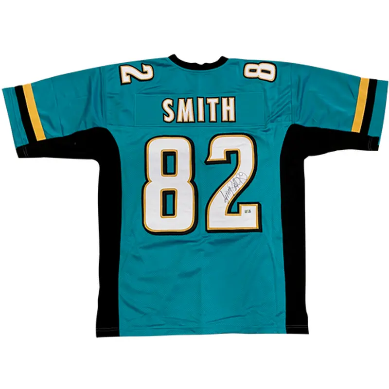 Jimmy Smith Autographed Jacksonville (Teal #82) Custom Jersey