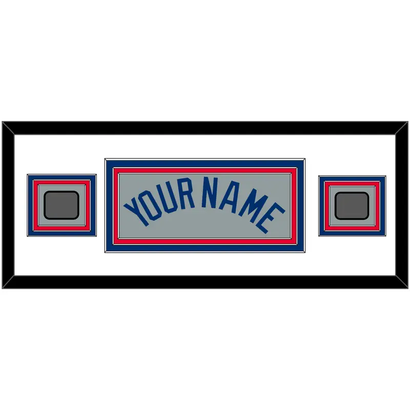 Los Angeles Name & 2 World Series Jersey Patches - Road Gray - Triple Mat 2