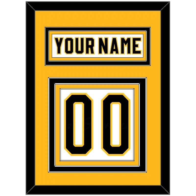 Pittsburgh Nameplate & Number (Back) - Home White (1980-1981) - Triple Mat 3