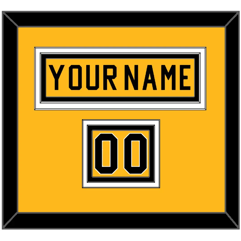 Pittsburgh Nameplate & Number (Shoulder) - Home Gold (1983-1984) - Triple Mat 2