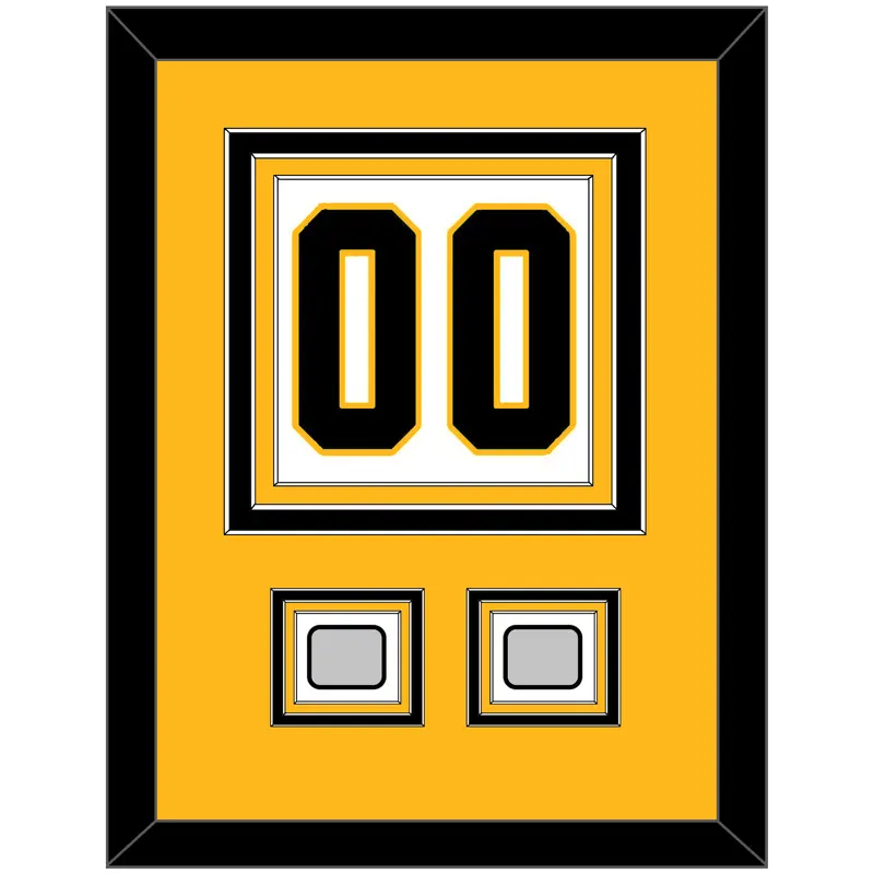 Pittsburgh Number (Back) & 2 Stanley Cup Champions Patches - Road White - Triple Mat 3