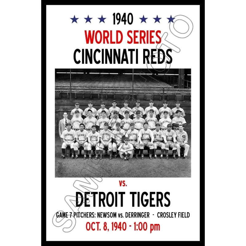 1940 World Series Poster 11X17 - Cincinnati Reds vs Detroit Tigers - 1443