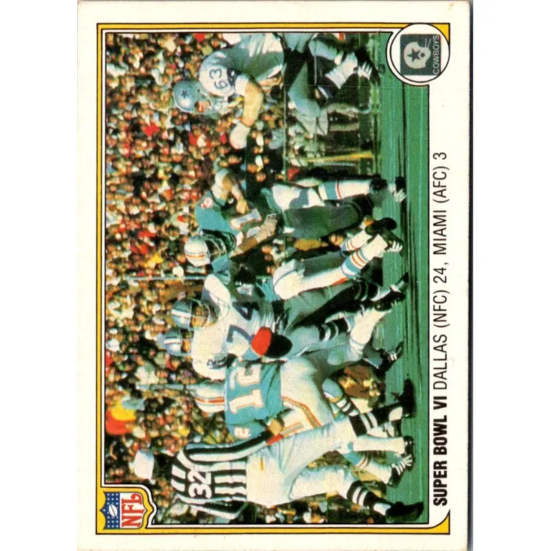 1983 Fleer Team Action Super Bowl VI #62