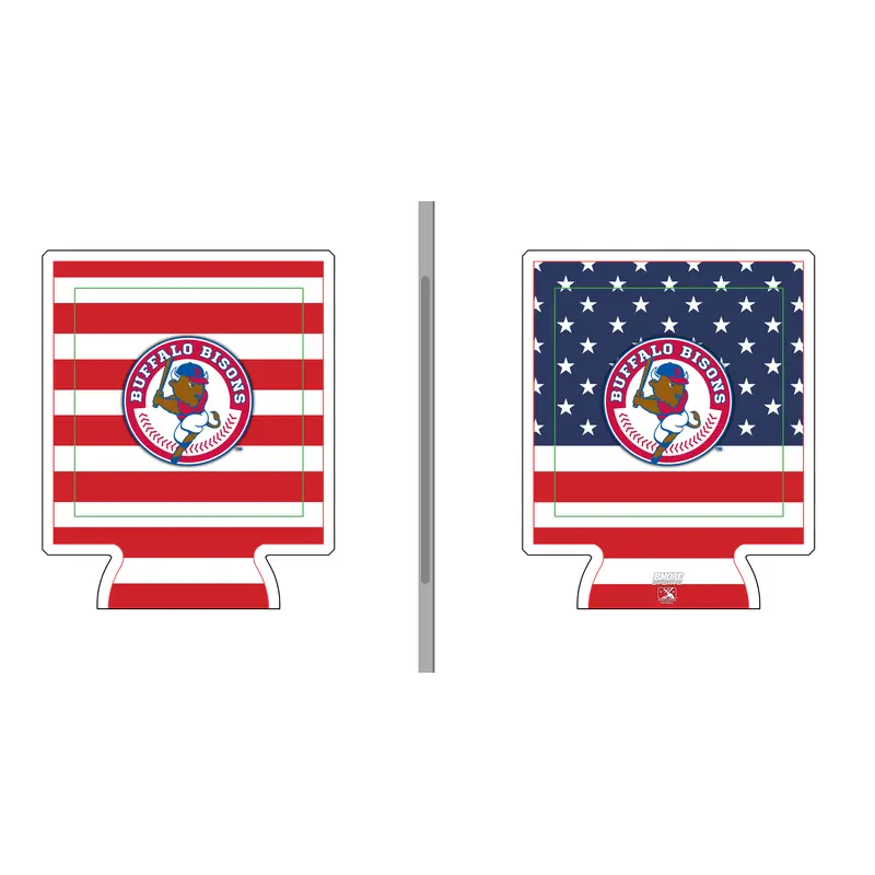 Buffalo Bisons Can Cooler 12oz American Flag