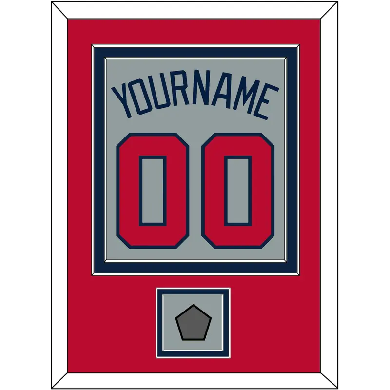 Atlanta Name, Number & World Series Champions Patch - Road Gray - Double Mat 3