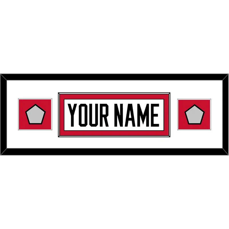 Chicago Nameplate & 2 Stanley Cup Finals Patches - Road White (2007-2017) - Single Mat 2