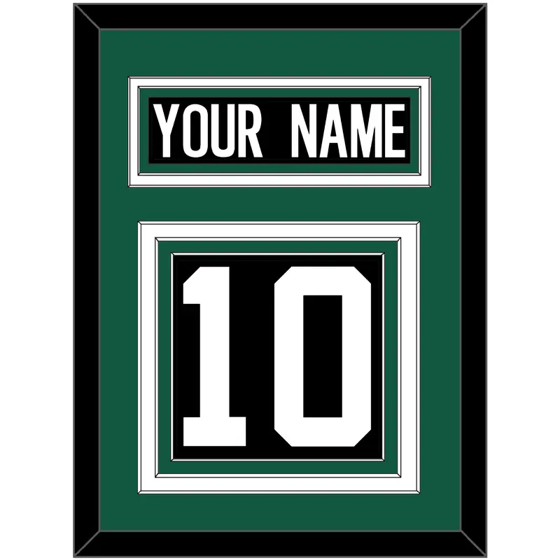 New York Nameplate & Number (Back) - Alternate Black - Triple Mat 3