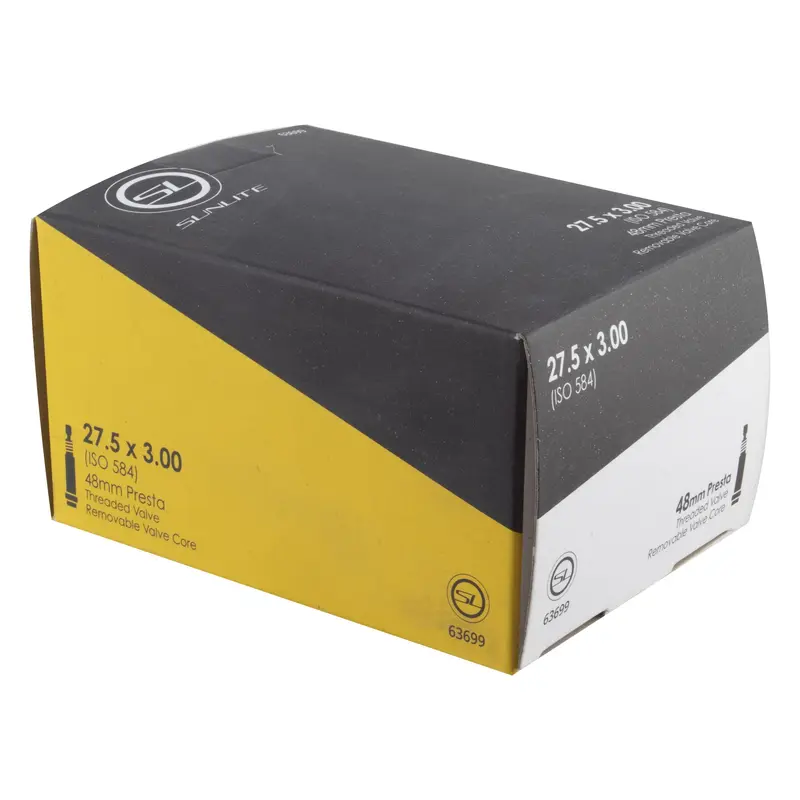 New Sunlite Utility Bicycle Tube 27.5x3.00 48mm Presta Valve