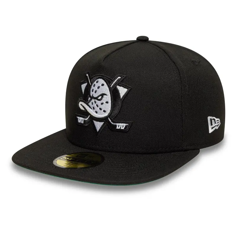 Anaheim Ducks NHL Flat Black 59FIFTY A-Frame Fitted Cap