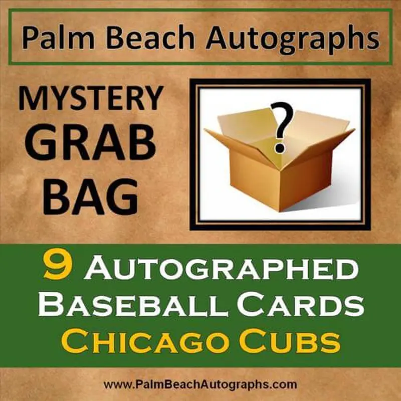 MYSTERY GRAB BAG - 9 Autographed Baseball Cards - Chicago Cubs