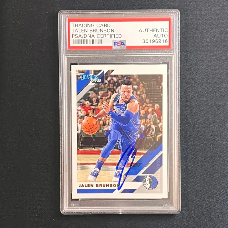 2019-20 Panini Donruss #45 Jalen Brunson Signed Card AUTO PSA Slabbed Mavericks