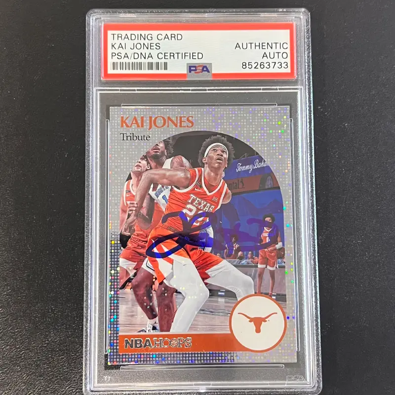 2021 Panini Chronicles Hoops Draft Picks #62 Kai Jones Signed AUTO PSA Slabbed Texas