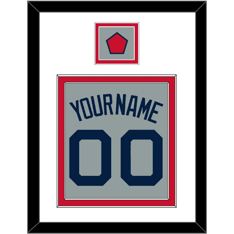 Boston Name, Number & Logo Patch - Road Gray (2009-2013) - Double Mat 1
