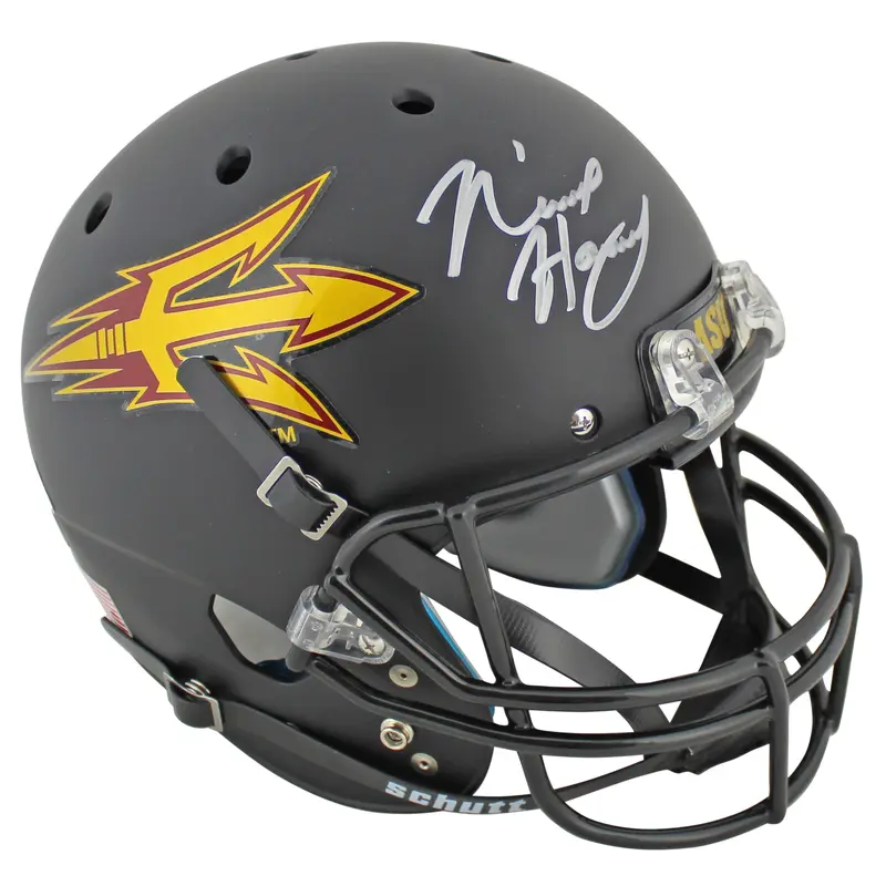 ASU N'Keal Harry Signed Black Matte Schutt Full Size Rep Helmet BAS Witnessed