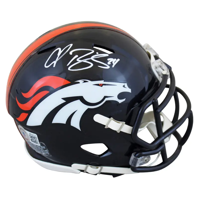 Broncos Champ Bailey Authentic Signed Speed Mini Helmet BAS Witnessed