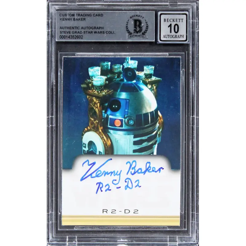 Kenny Baker Star Wars "R2-D2" Signed Custom Trading Card Auto 10! BAS Slabbed