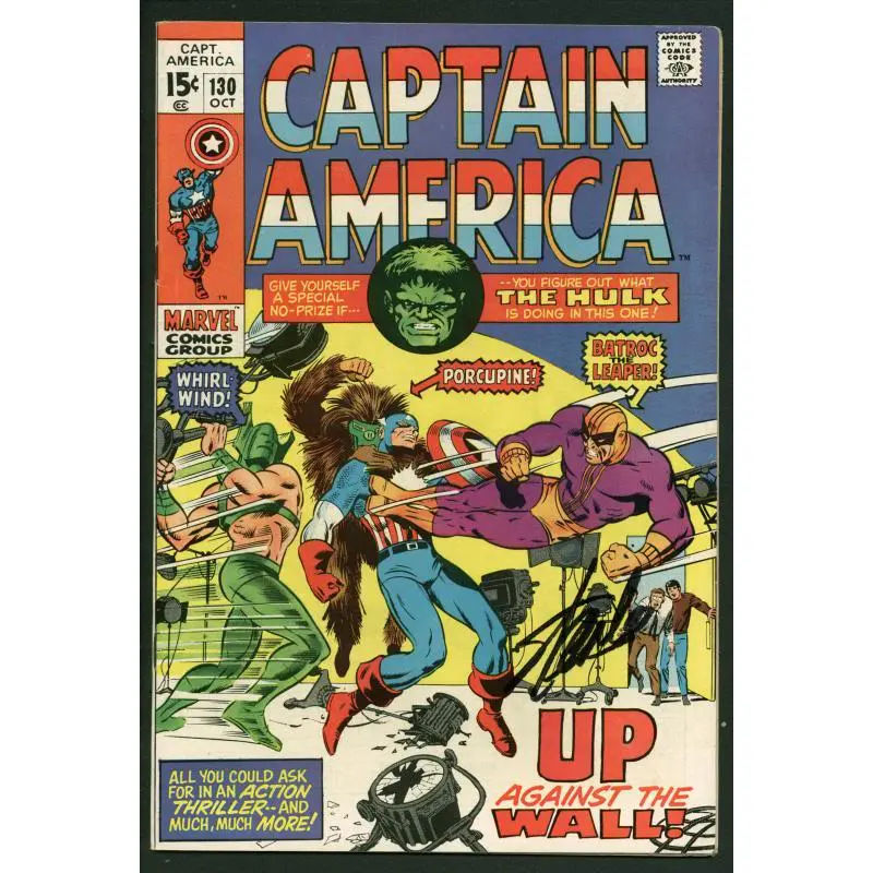 Stan Lee Signed Captain America #130 Comic Book Hulk/Batroc PSA/DNA #W18823