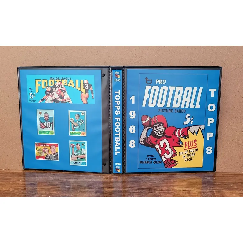 1968 Topps Football Cards Custom Made Album Binder Inserts 3 Sizes - 3539