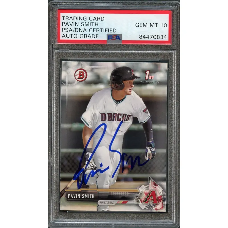 2017 Bowman Draft #BD-195 Pavin Smith Signed Card PSA Slabbed Auto 10 RC Dbacks
