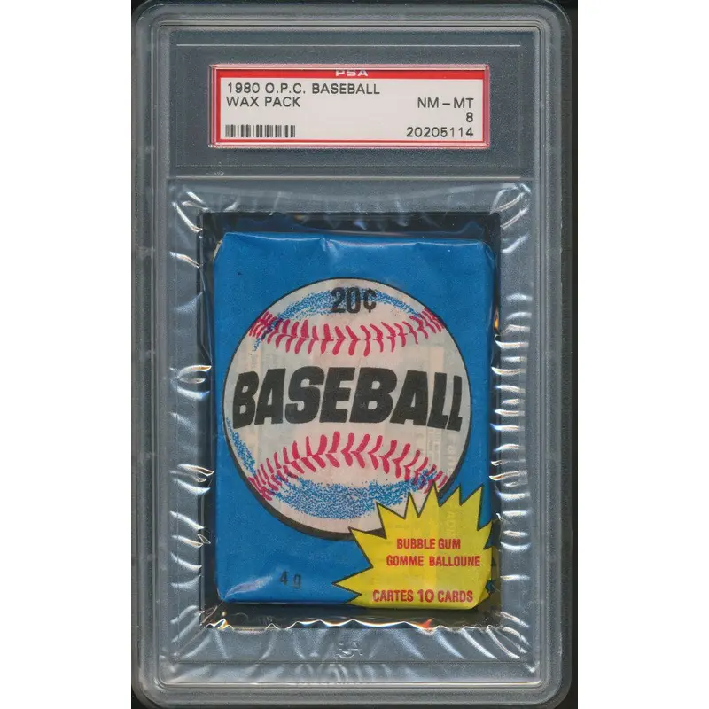 1980 OPC O-Pee-Chee Baseball Unopened Wax Pack PSA 8