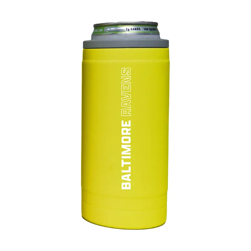 Baltimore Ravens 12oz Cru Stacked Soft Touch Slim Coolie