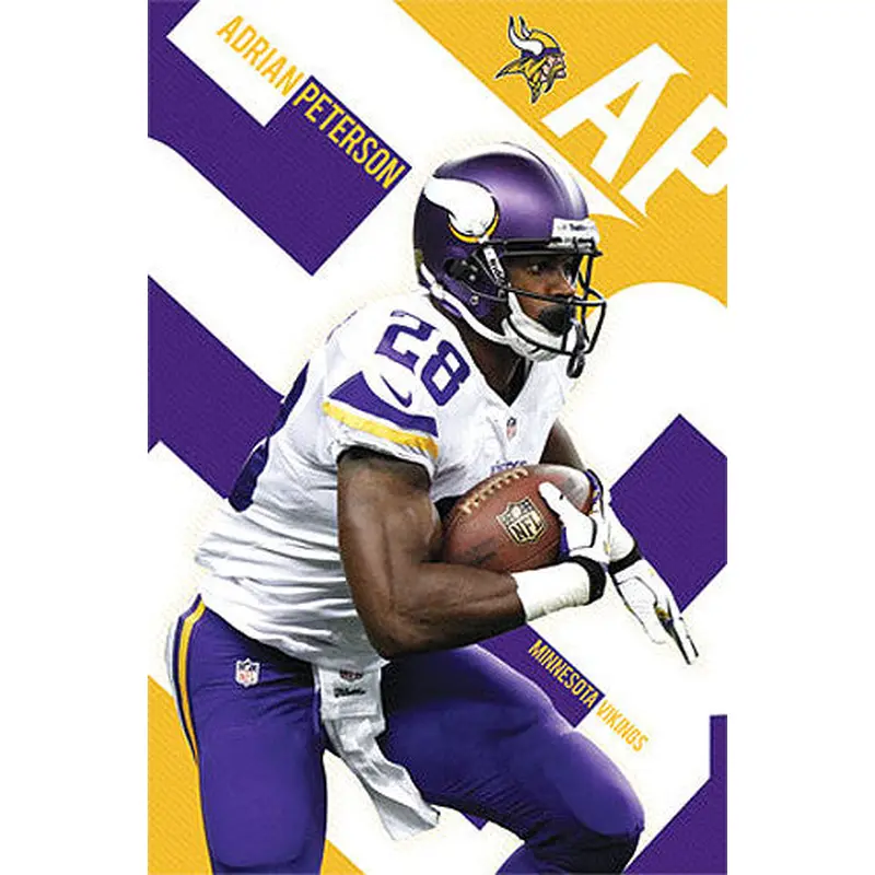 Adrian Peterson "Golden Star" Minnesota Vikings NFL Action Poster - Costacos 2013