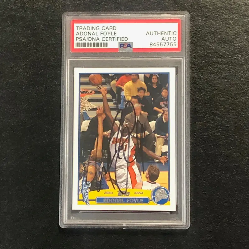 2003-04 Topps Basketball #213 Adonal Foyle Signed Card AUTO PSA Slabbed Warriors