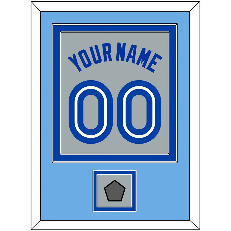 Toronto Name & Number With World Series Patch - Road Gray (1989-1996) - Double Mat 3