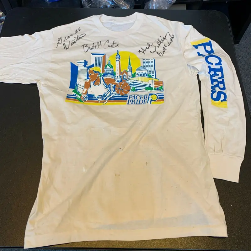 Indiana Pacers 1984 Ohio State Rookies Signed Shirt Carter Williams & Waiters