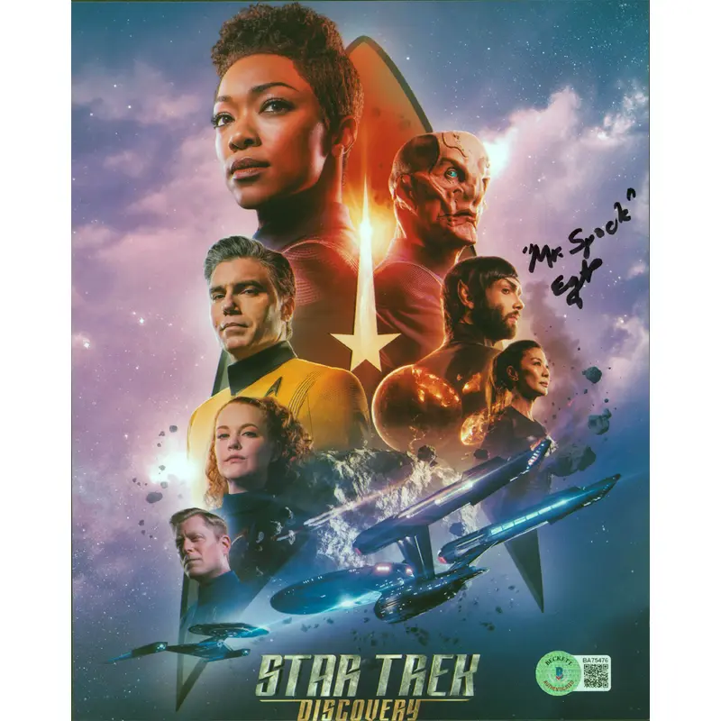 Ethan Peck Star Trek Discovery "Mr. Spock" Signed 8x10 Photo BAS #BA75476