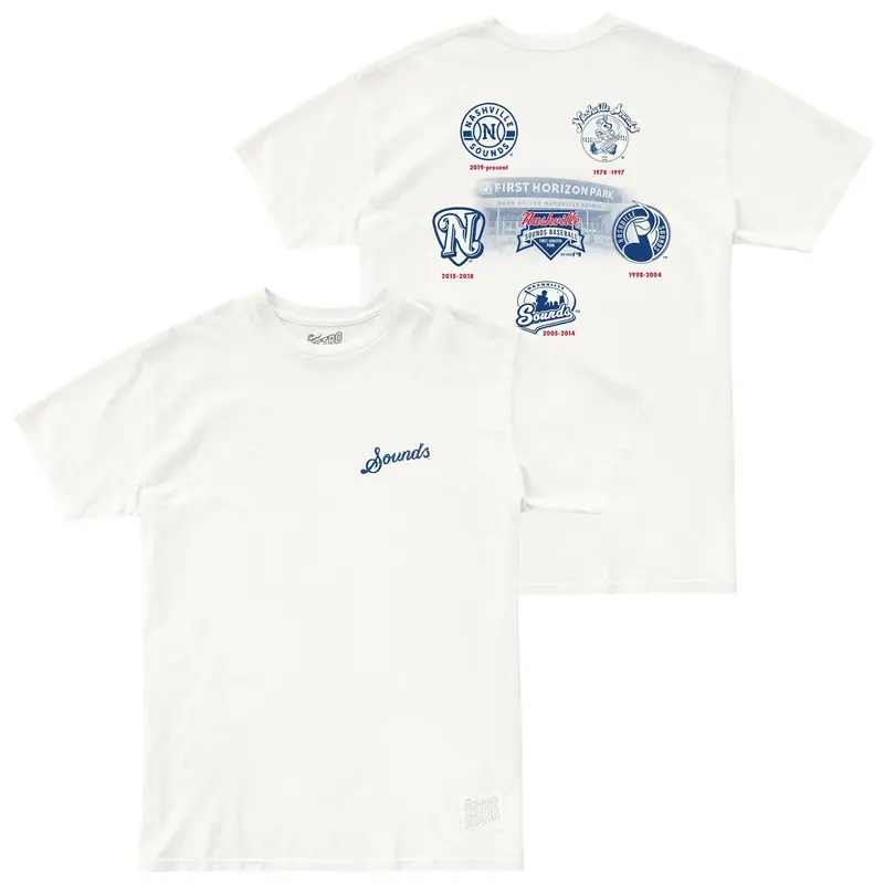 Nashville Sounds Retro Brand Vintage White Progression Tee