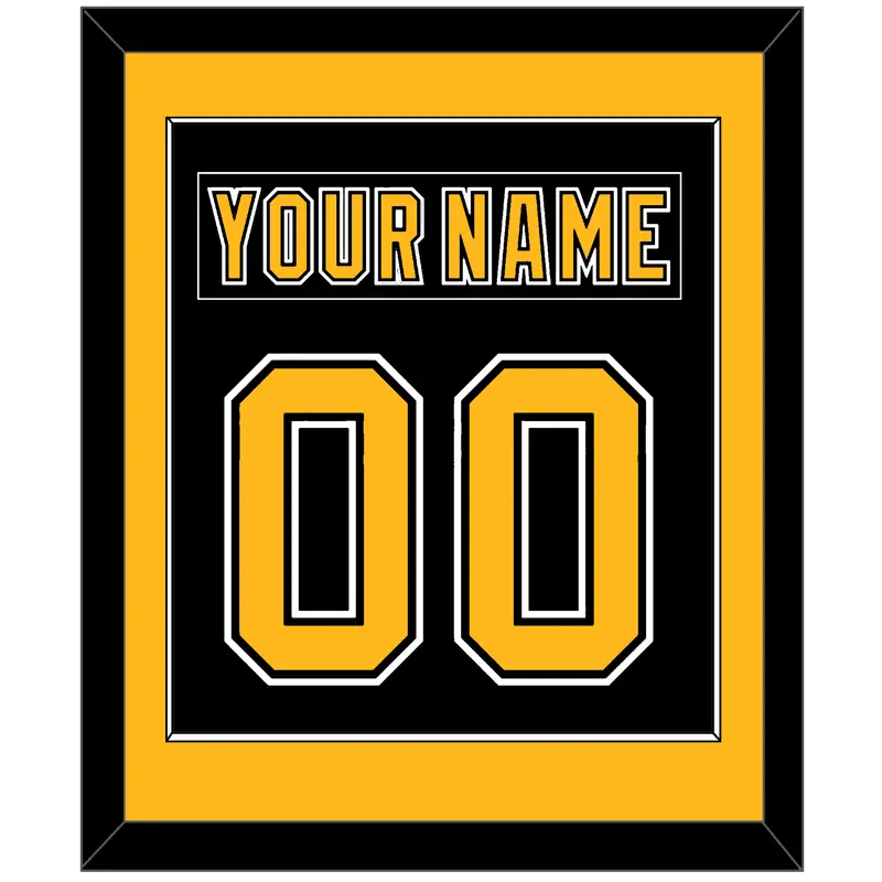 Boston Nameplate & Number (Back) Combined - Road Black (1995-2007) - Single Mat 2