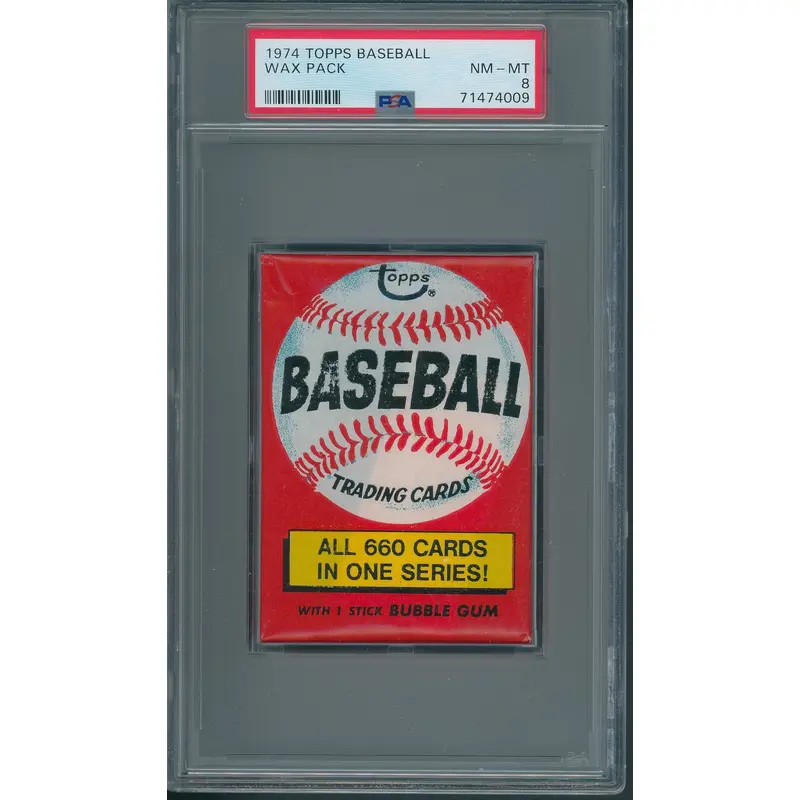 1974 Topps Baseball Unopened Wax Pack PSA 8 (All 660) *4009