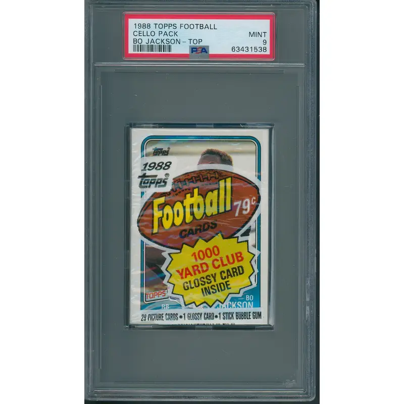 1988 Topps Football Cello Pack Bo Jackson Top PSA 9 *1538