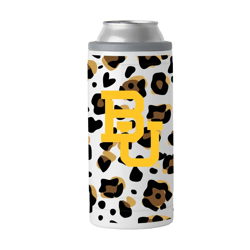 Baylor 12oz Neutral Leopard Slim Can Coolie