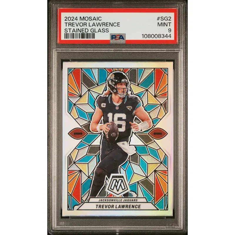 Trevor Lawrece 2024 Panini Mosaic Stained Glass #SG2 PSA 9 Mint