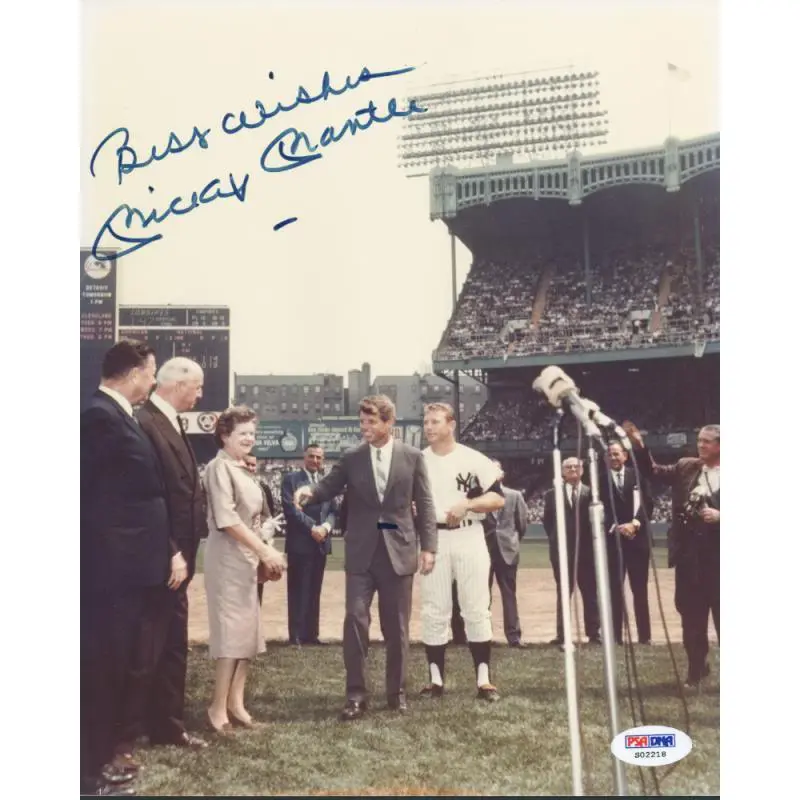 Yankees Mickey Mantle Signed Authentic 8X10 Photo W/ Rfk PSA/DNA #S02218