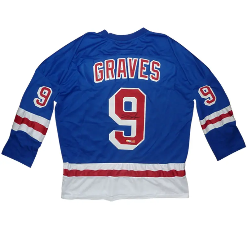 Adam Graves Autographed New York (Blue #9) Custom Hockey Jersey - Steiner