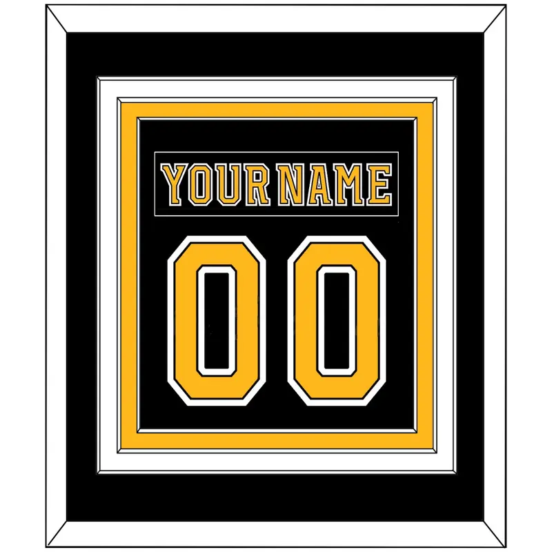 Boston Nameplate & Number (Back) Combined - Home Black (2007-2017) - Triple Mat 2