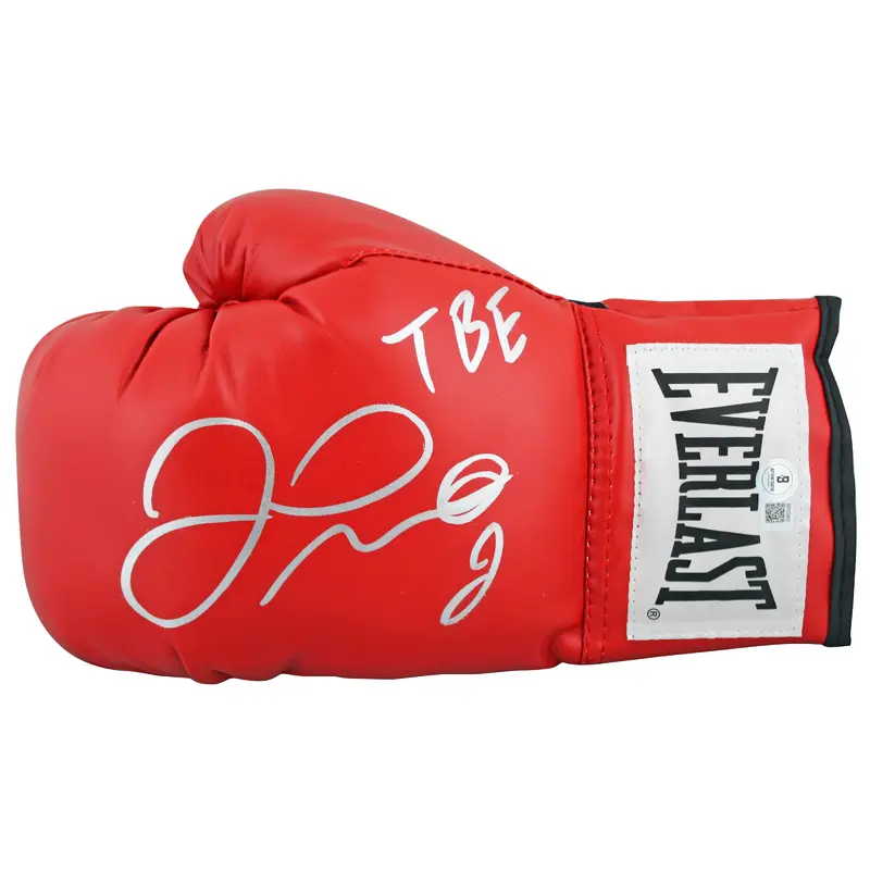 Floyd Mayweather Jr TBE Signed Red Left Hand Everlast Boxing Glove BAS #BP00969