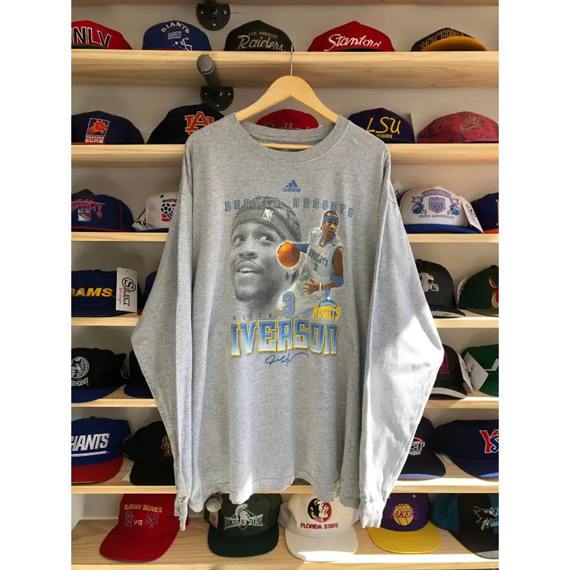 Vintage Adidas Denver Nuggets Allen Iverson Player Tee Size 2XL